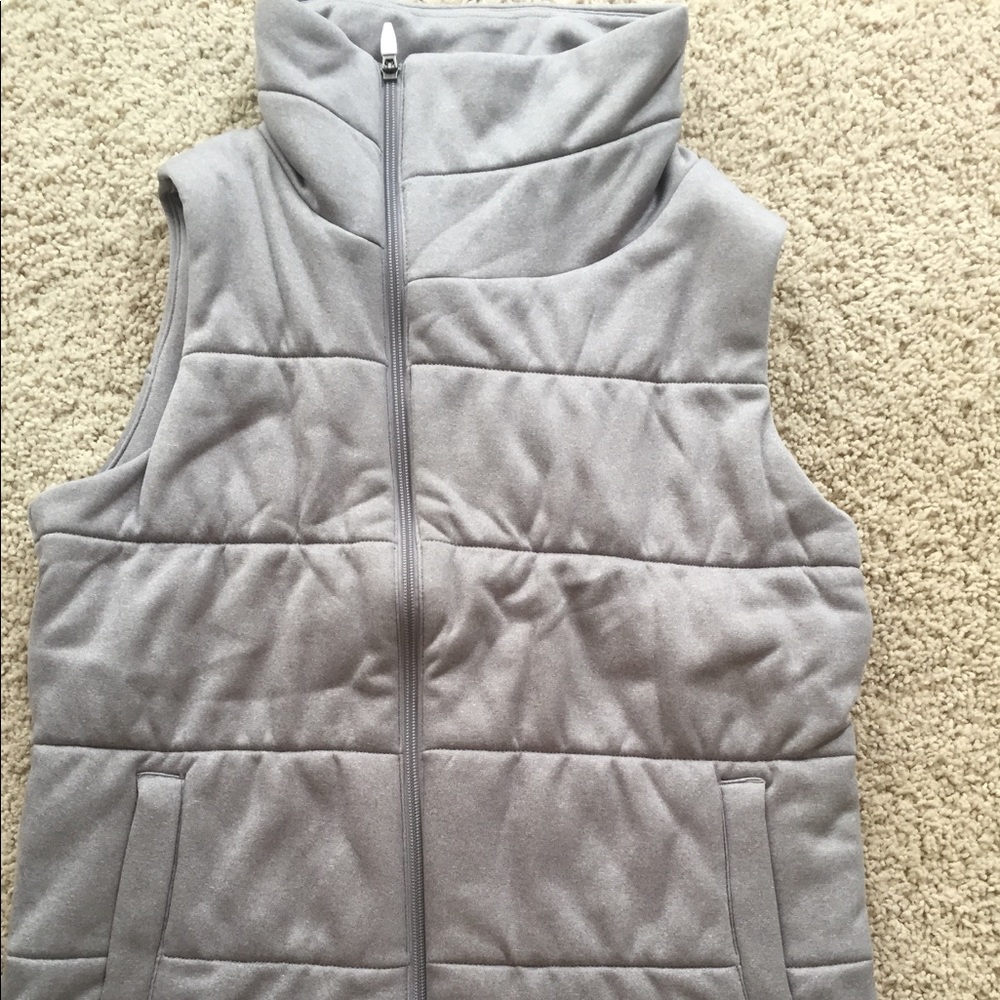 North face side zip gray vest